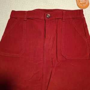 Vibrant Red Corduroy Skirt